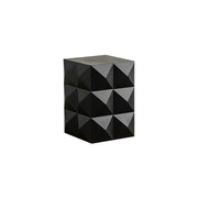 LIVARA Vintage 3D Geometric Small Side Table 36.5cm Sofa Bedside Accent Table - Black