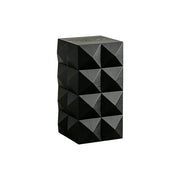 LIVARA Vintage 3D Geometric Large Side Table 61cm Sofa Bedside Accent Table - Black