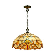 LIVARA Stained Glass Pendant Light European Vintage Hanging Lamp 30/40/50cm Adjustable Chain Ceiling Light for Dining Room Living Room