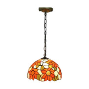 LIVARA Sunflower Pattern Pendant Light European Vintage Hanging Lamp 30/40 Adjustable Chain Ceiling Light for Dining Room Living Room