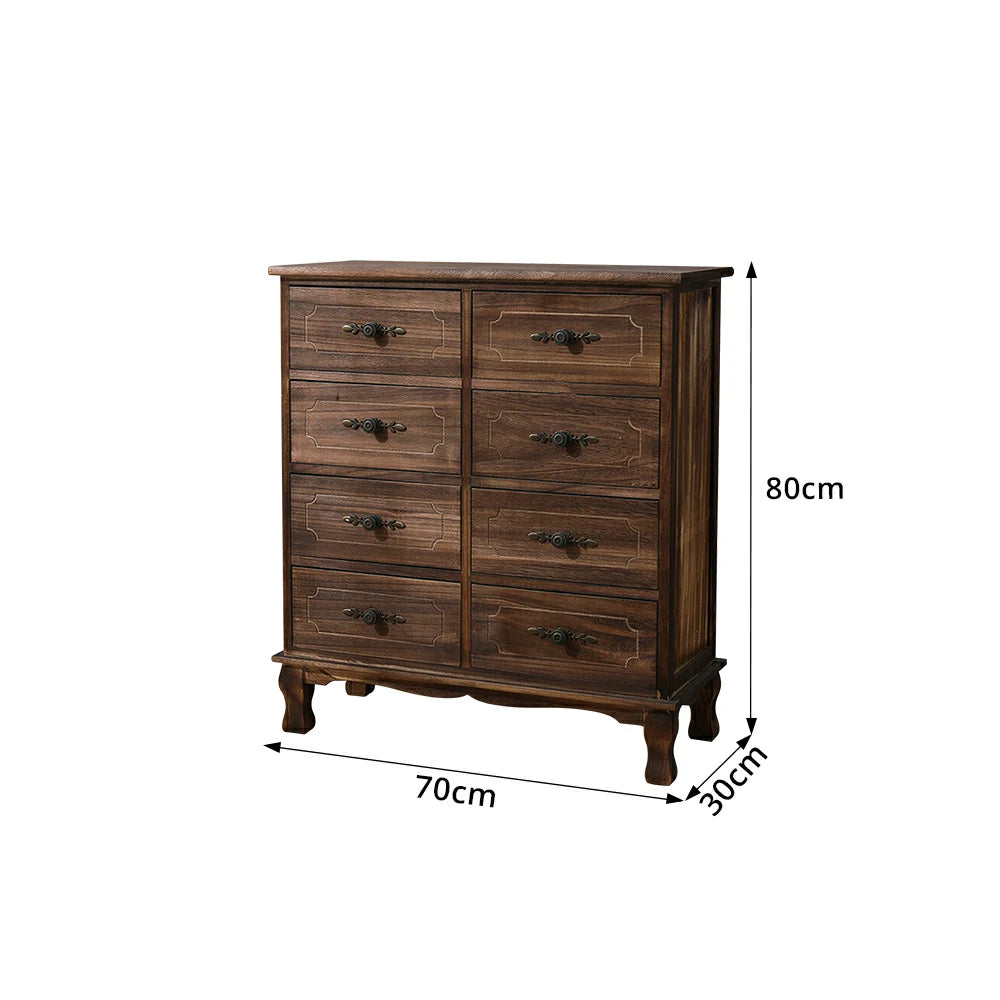 LIVARA Solid Wood Multi Drawer Cabinet Vintage Storage Chest for Bedroom Living Room & Entryway