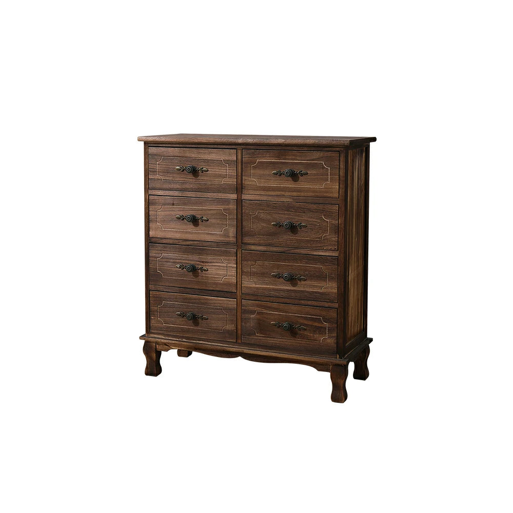 LIVARA Solid Wood Multi Drawer Cabinet Vintage Storage Chest for Bedroom Living Room & Entryway