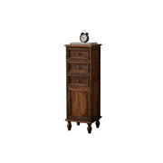 LIVARA Slim Storage Cabinet Solid Wood Space Saving 4 Layer Organizer for Entryway Living Room & Bedroom - Coffee