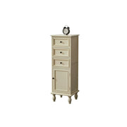 LIVARA Slim Storage Cabinet Solid Wood Space Saving 4 Layer Organizer for Entryway Living Room & Bedroom - White