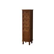 LIVARA Slim Storage Cabinet Solid Wood Space Saving 6 Layer Organizer for Entryway Living Room & Bedroom - Walnut