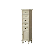 LIVARA Slim Storage Cabinet Solid Wood Space Saving 6 Layer Organizer for Entryway Living Room & Bedroom - White