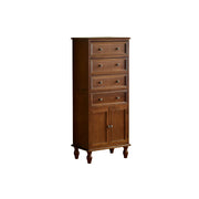 LIVARA Solid Wood Vintage Tall Cabinet Multi-Drawer Storage for Bedroom Living Room Hallway - Brown