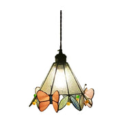 LIVARA Three-Sided Butterfly Pattern Pendant Light Minimalist Hanging Lamp Floral Shade E27 Ceiling Light for Bedroom Bedside Dining Area