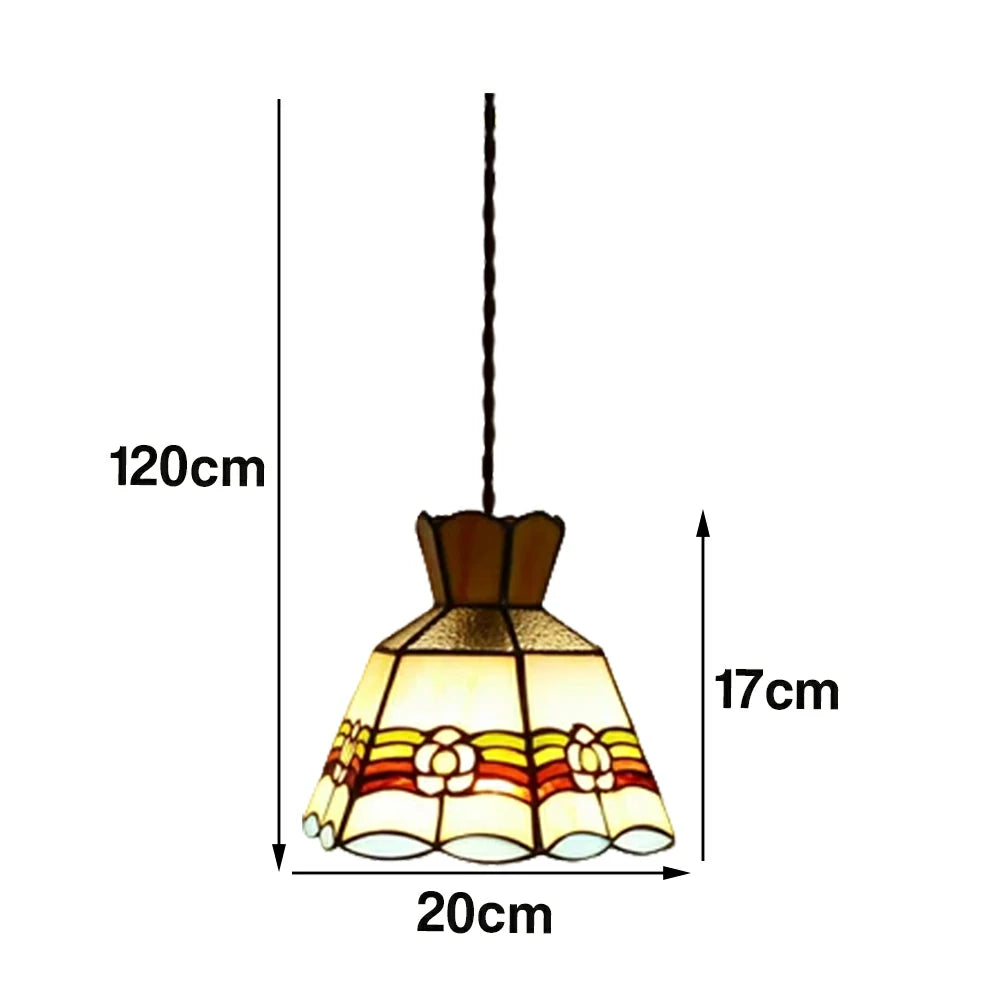 LIVARA Rainbow Floral Pattern Pendant Light Minimalist Hanging Lamp Floral Shade E27 Ceiling Light for Bedroom Bedside Dining Area
