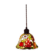 LIVARA Crystal Grape Pattern Pendant Light Minimalist Hanging Lamp Floral Shade E27 Ceiling Light for Bedroom Bedside Dining Area