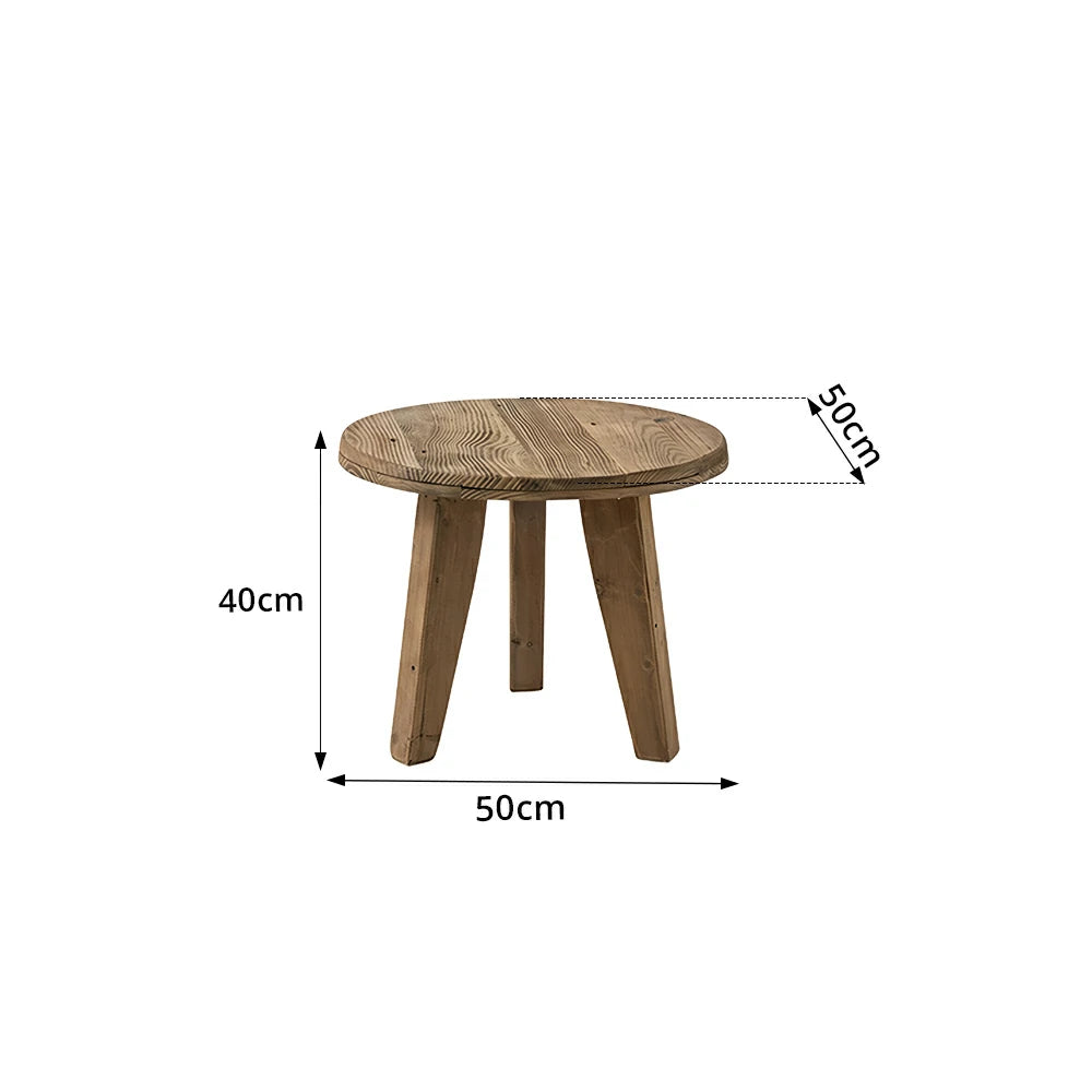 LIVARA Round Pine Wood Coffee Table Natural Wood Grain Smooth Edges for Living Room Sofa Side