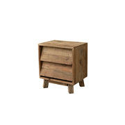 LIVARA Solid Wood Storage Cabinet Wooden Rails Built-in Handles 2 Drawer Cabinet for Living Room Bedroom Study