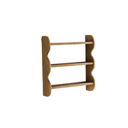 LIVARA Wall Mounted Solid Wood Shelf 3 Tier Open Storage Wavy Side Panels for Living Room Bedroom Entryway - Wood