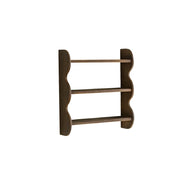 LIVARA Wall Mounted Solid Wood Shelf 3 Tier Open Storage Wavy Side Panels for Living Room Bedroom Entryway - Walnut