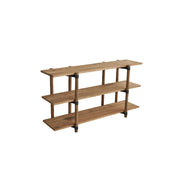 LIVARA 3 Tier Solid Wood Open Shelf Spacious Shelves Reinforced Round Legs for Living Room Balcony Dining Area