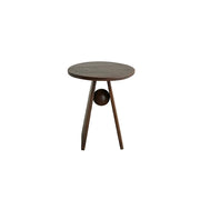 LIVARA Round Solid Wood Side Table Rubberwood Thick Top Stable Legs for Living Room Bedroom