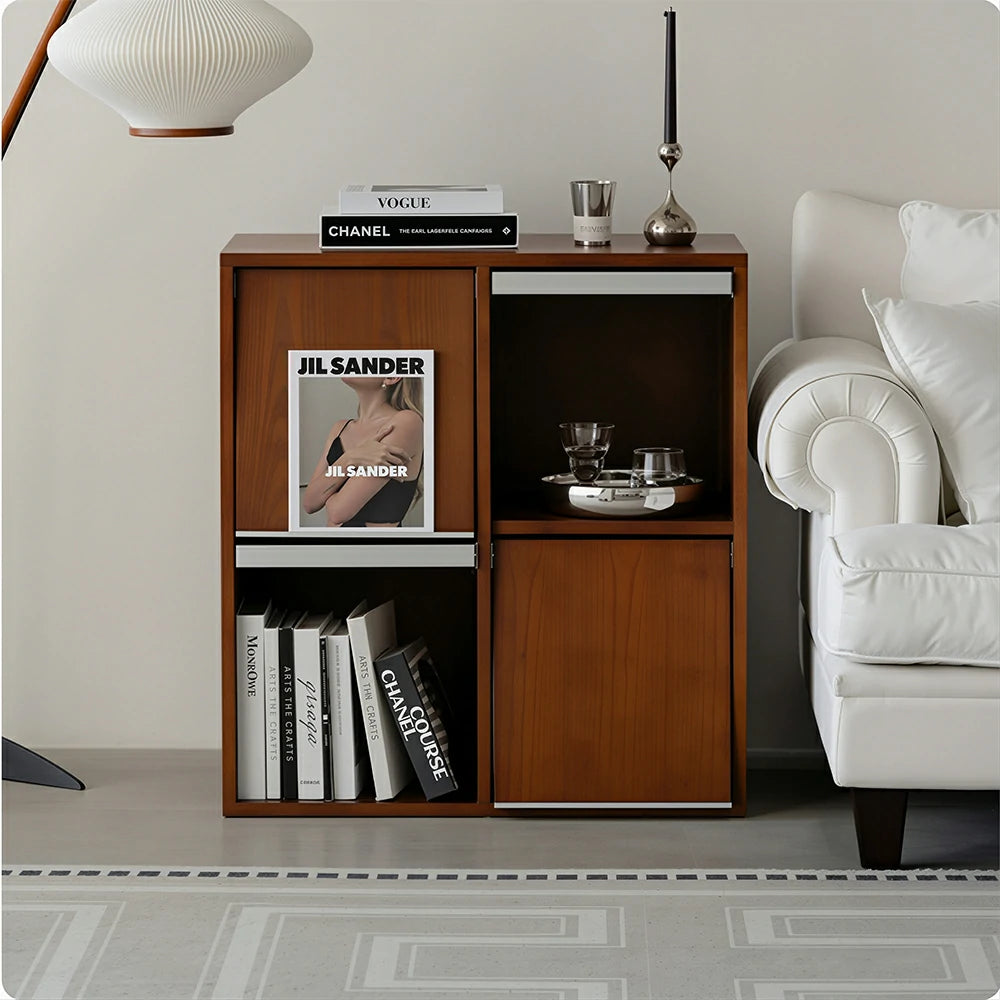 LIVARA Wooden Storage Side Cabinet Multi Compartment Wide Top 4 Door for Living Room Dining Room Study