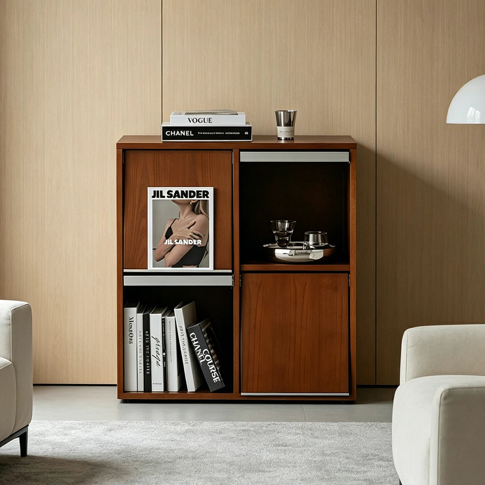 LIVARA Wooden Storage Side Cabinet Multi Compartment Wide Top 4 Door for Living Room Dining Room Study