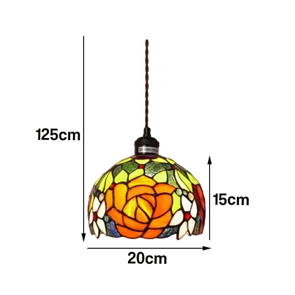 LIVARA Two-Tone Rose Pattern Pendant Light Minimalist Hanging Lamp Floral Shade E27 Ceiling Light for Bedroom Bedside Dining Area