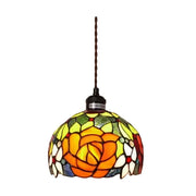 LIVARA Two-Tone Rose Pattern Pendant Light Minimalist Hanging Lamp Floral Shade E27 Ceiling Light for Bedroom Bedside Dining Area