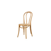 LIVARA Rattan Dining Chair Solid Wood Frame Curved Hollow Backrest for Dining Room Cafe Corner Study - Wood
