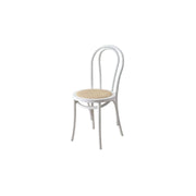 LIVARA Rattan Dining Chair Solid Wood Frame Curved Hollow Backrest for Dining Room Cafe Corner Study - White
