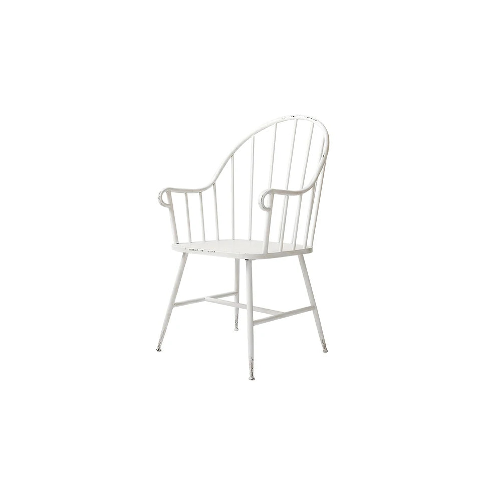 LIVARA Iron Leisure Chair Curved High Back Vintage Finish for Dining Room Balcony Cafe Corner