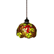 LIVARA Teardrop Grape Pattern Pendant Light Minimalist Hanging Lamp Floral Shade E27 Ceiling Light for Bedroom Bedside Dining Area
