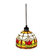 LIVARA Tulip Pattern Pendant Light Minimalist Hanging Lamp Floral Shade E27 Ceiling Light for Bedroom Bedside Dining Area