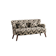 LIVARA Vintage Peony Fabric Sofa with Solid Wood Legs for Living Room - Grey