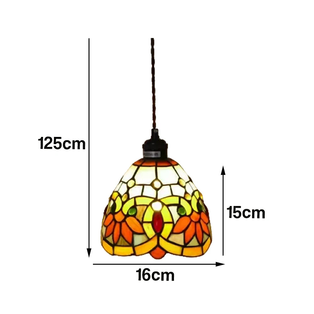 LIVARA Yellow Floral Pattern Pendant Light Minimalist Hanging Lamp Floral Shade E27 Ceiling Light for Bedroom Bedside Dining Area