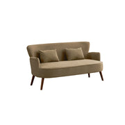 LIVARA Vintage Peony Fabric Sofa with Solid Wood Legs for Living Room - Light Khaki