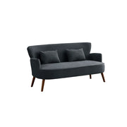 LIVARA Vintage Peony Fabric Sofa with Solid Wood Legs for Living Room - Dark Grey