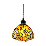 LIVARA Deep Red Dragonfly Pattern Pendant Light Minimalist Hanging Lamp Floral Shade E27 Ceiling Light for Bedroom Bedside Dining Area