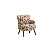 LIVARA Vintage Butterfly Cotton Linen Lounge Chair for Living Room Bedroom - Multicolour