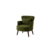 LIVARA Standard Back Corduroy Lounge Chair with Solid Wood Legs for Living Room Bedroom - Dark Green