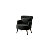 LIVARA Standard Back Corduroy Lounge Chair with Solid Wood Legs for Living Room Bedroom - Black
