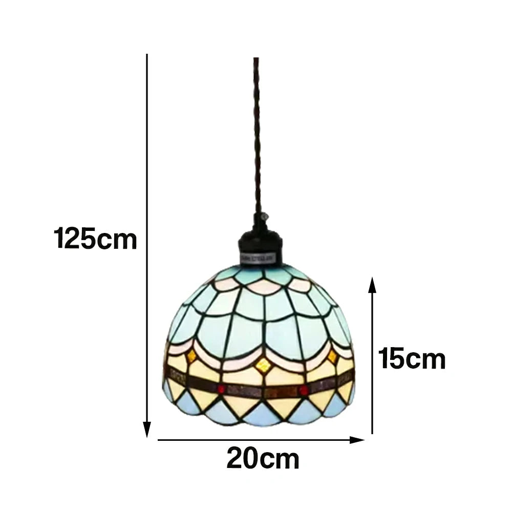 LIVARA Multicolor Pendant Light Minimalist Hanging Lamp 20cm Floral Shade E27 Ceiling Light for Bedroom Bedside Dining Area