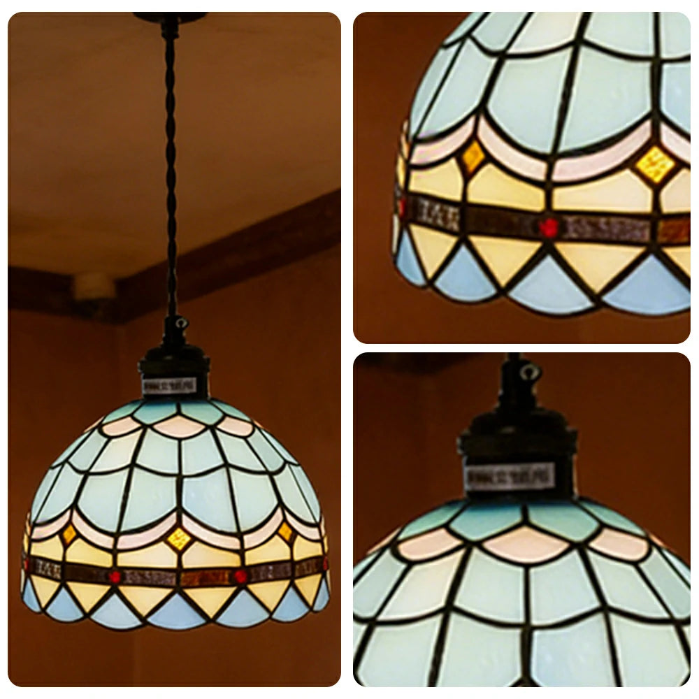 LIVARA Multicolor Pendant Light Minimalist Hanging Lamp 20cm Floral Shade E27 Ceiling Light for Bedroom Bedside Dining Area