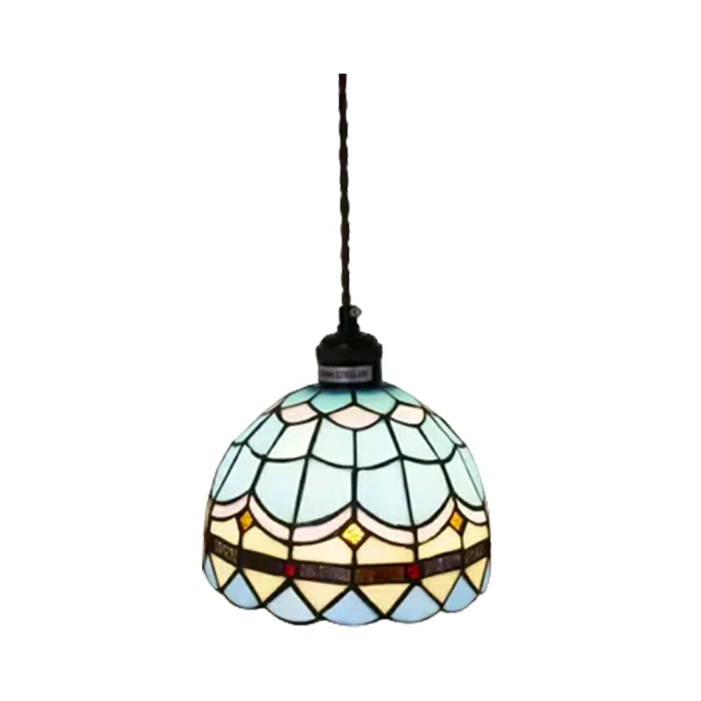 LIVARA Multicolor Pendant Light Minimalist Hanging Lamp 20cm Floral Shade E27 Ceiling Light for Bedroom Bedside Dining Area