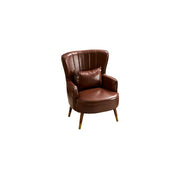 LIVARA Oil Wax Cat-Scratch Leather Accent Chair - Modern Living Room Single Sofa Chair - Brown
