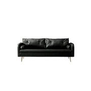 LIVARA PU Leather Sofa - Retro Living Room Lounge Couch - Vintage Black