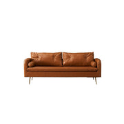 LIVARA PU Leather Sofa - Retro Living Room Lounge Couch - Brown