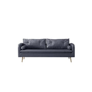 LIVARA PU Leather Sofa - Retro Living Room Lounge Couch - Grey