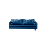 LIVARA PU Leather Sofa - Retro Living Room Lounge Couch -Blue