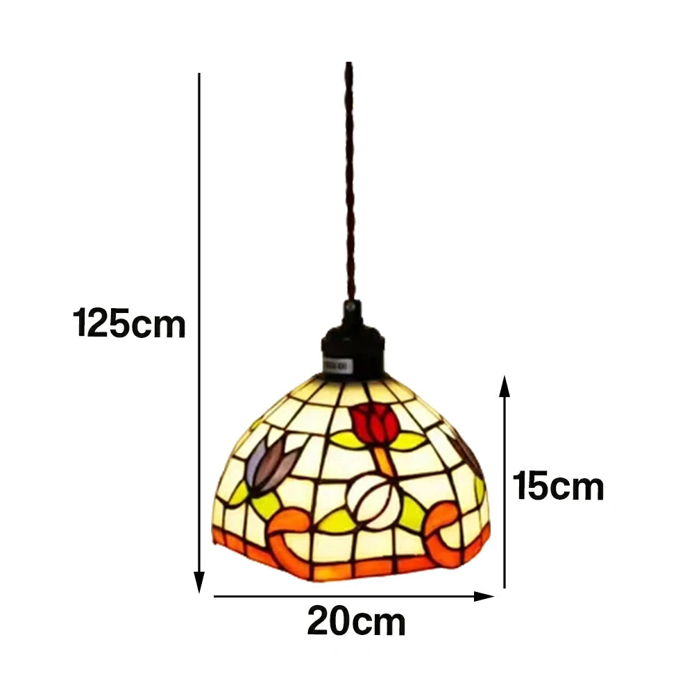 LIVARA Plum Blossom Pattern Pendant Light Minimalist Hanging Lamp Floral Shade E27 Ceiling Light for Bedroom Bedside Dining Area