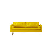 LIVARA PU Leather Sofa - Retro Living Room Lounge Couch -Yellow