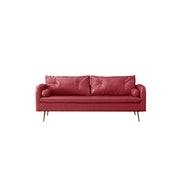 LIVARA PU Leather Sofa - Retro Living Room Lounge Couch -Pink