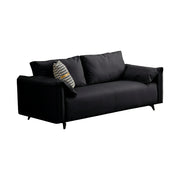 LIVARA Cat-Scratch Leather Sofa - Modern Living Room Lounge Couch - Black