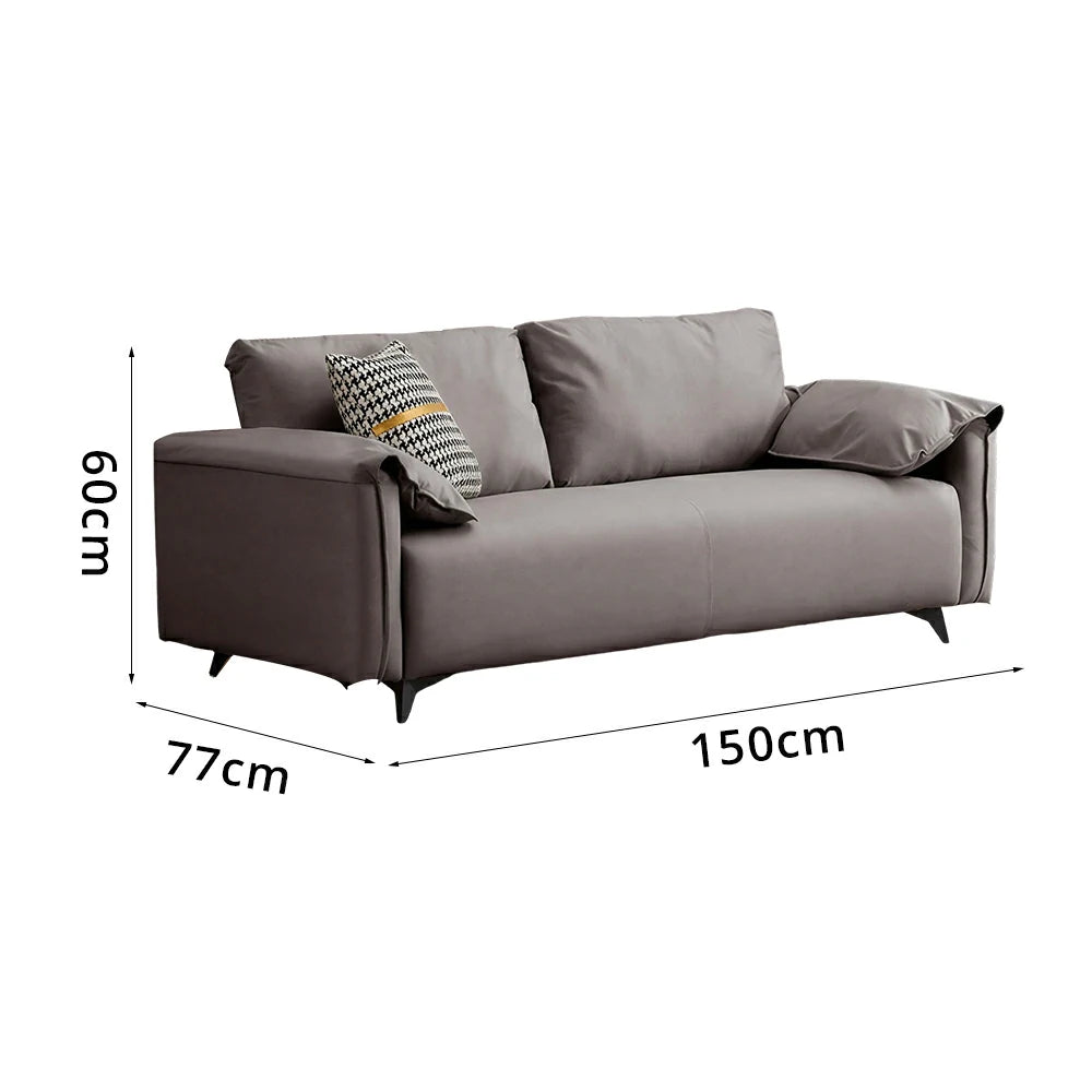 LIVARA Tech Fabric Sofa - Modern Living Room Lounge Couch - Grey